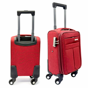 Текстилен авио куфар - спинър за ръчен багаж RED S TRANSIT  с разширение, три дълбоки външни джоба и голямо вътрешно отделение